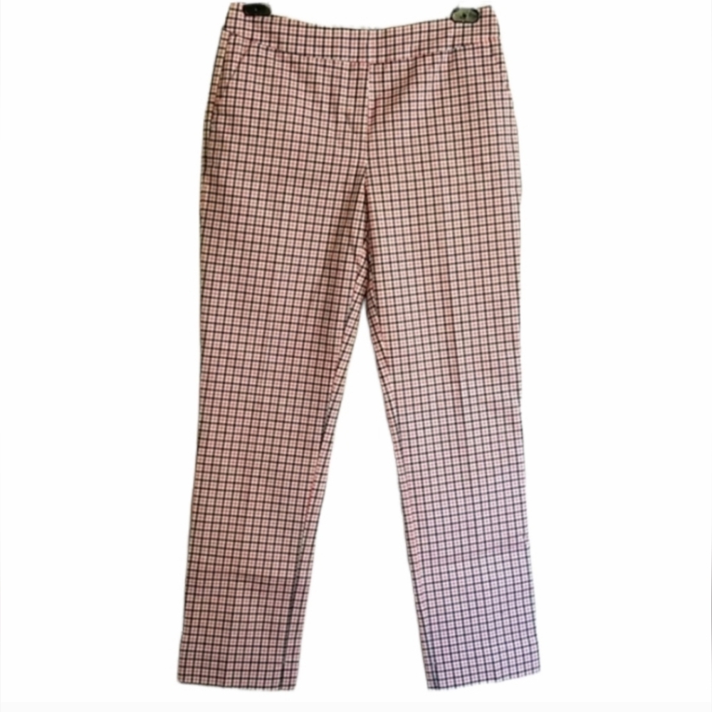 Boden Richmond Plaid Trouser / Checkered 7/8 Length Stretchy Straight Leg Pants